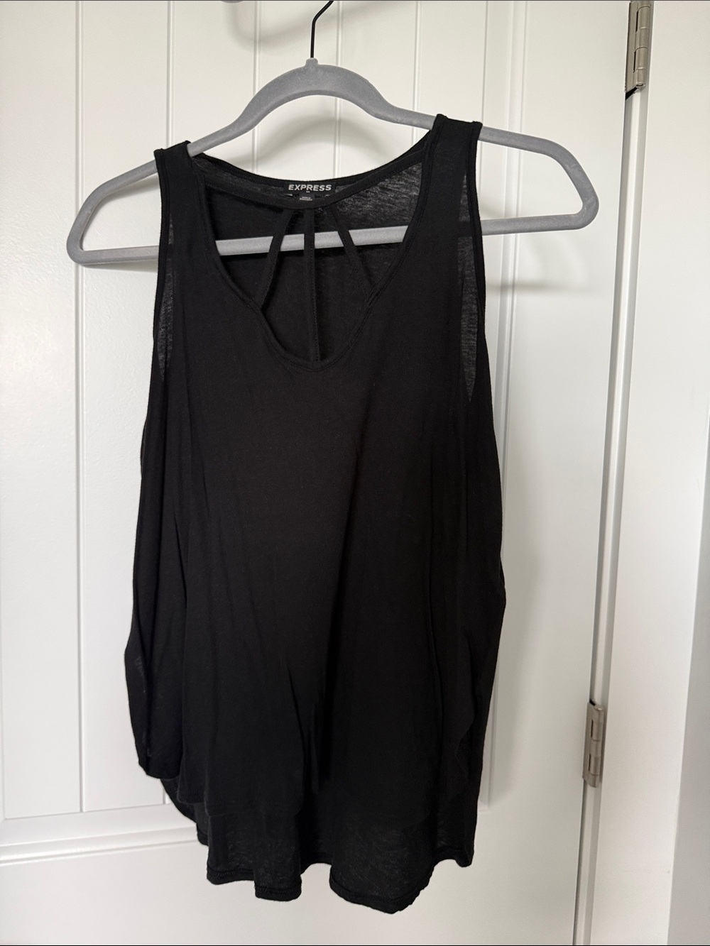 Express Black Sleeveless Tank with Strappy Back